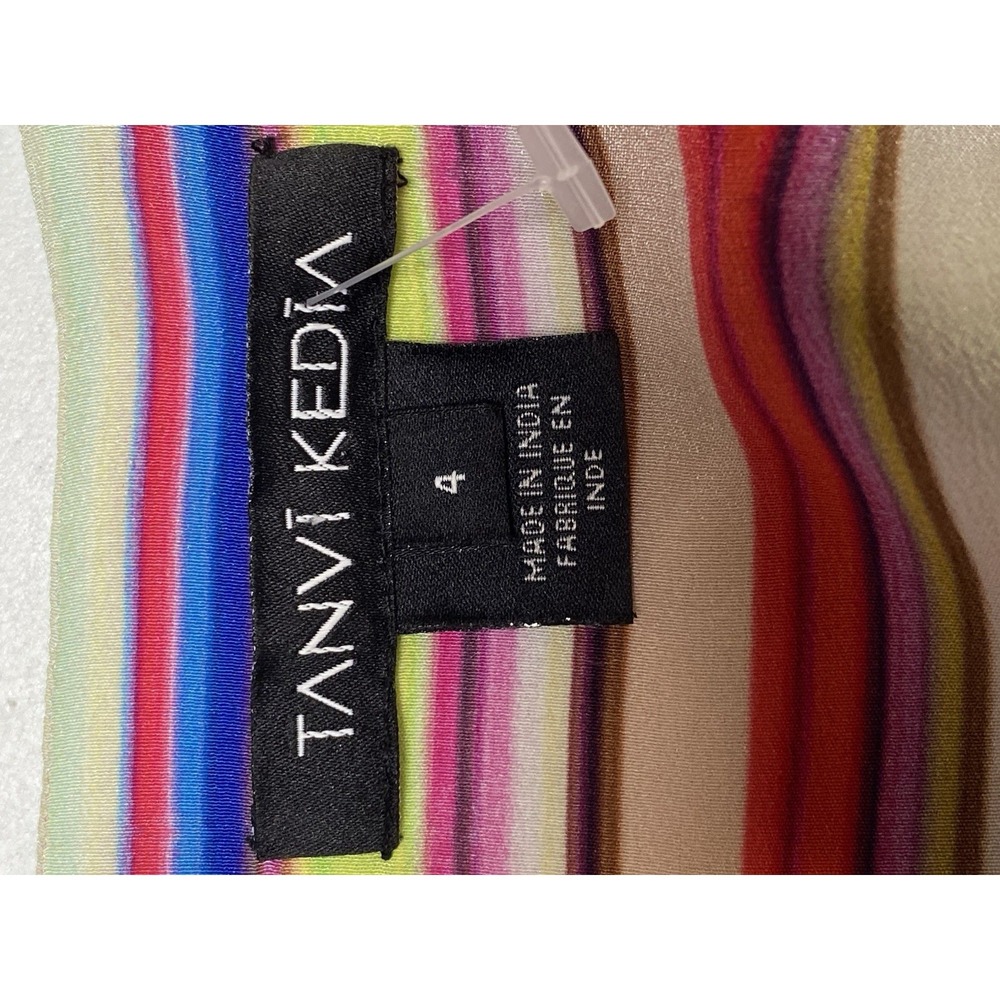 Tanvi  Kedia Womens 100% Silk Dress Size 4 Wedding Guest Coastal Rich Mom Scandi - Picture 5 of 8